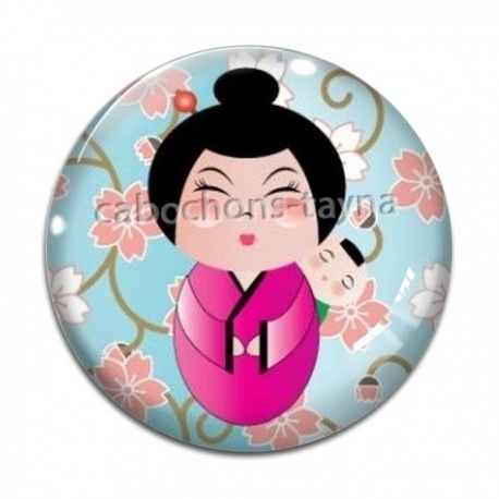 Cabochon Verre - kokeshi
