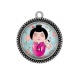 Pendentif Cabochon Argent - kokeshi