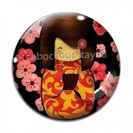 Cabochon Verre - kokeshi