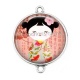 Connecteur Cabochon Argent - kokeshi