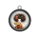 Pendentif Cabochon Argent - Kokeshi