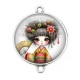 Connecteur Cabochon Argent - Kokeshi