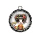 Pendentif Cabochon Argent - Kokeshi