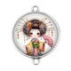 Connecteur Cabochon Argent - Kokeshi