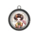 Pendentif Cabochon Argent - Kokeshi