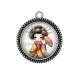 Pendentif Cabochon Argent - Kokeshi