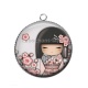 Pendentif Cabochon Argent - kokeshi