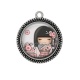 Pendentif Cabochon Argent - kokeshi