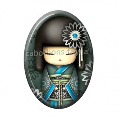 Cabochon Résine Ovale - kokeshi