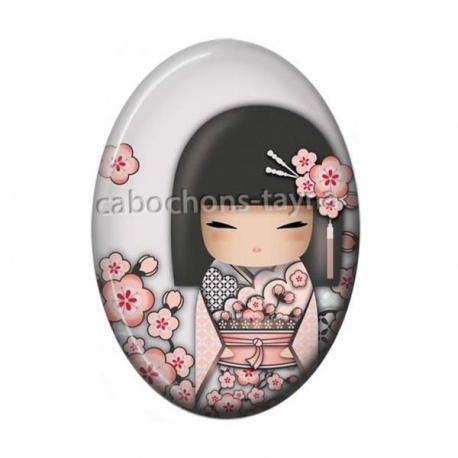 Cabochon Résine Ovale - kokeshi