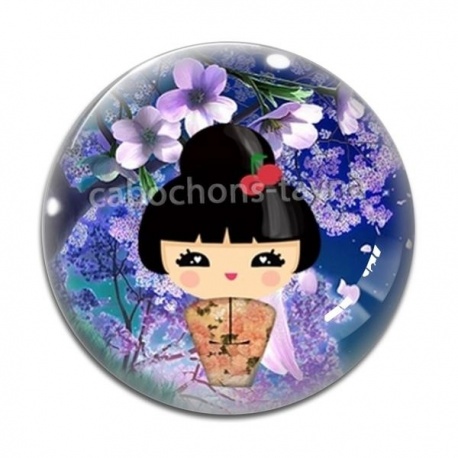 Cabochon Verre - kokeshi