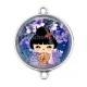 Connecteur Cabochon Argent - kokeshi