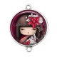 Connecteur Cabochon Argent - kokeshi