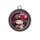 Pendentif Cabochon Argent - kokeshi