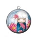 Pendentif Cabochon Argent - kokeshi
