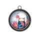 Pendentif Cabochon Argent - kokeshi