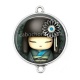 Connecteur Cabochon Argent - kokeshi