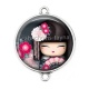 Connecteur Cabochon Argent - kokeshi