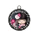 Pendentif Cabochon Argent - kokeshi