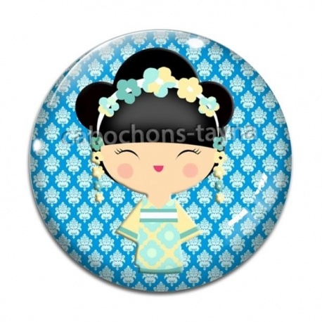 Cabochon Verre - kokeshi