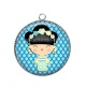 Pendentif Cabochon Argent - kokeshi