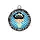 Pendentif Cabochon Argent - kokeshi
