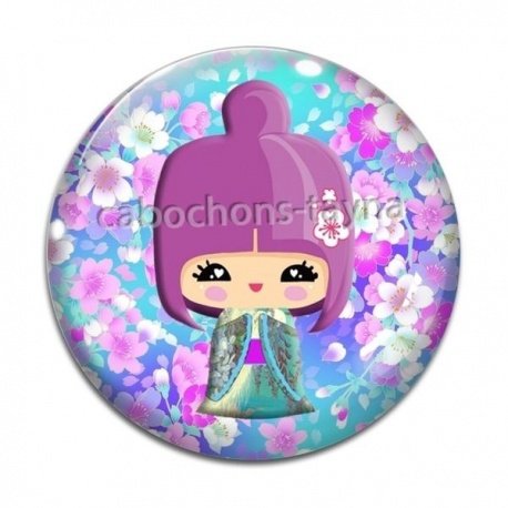 Cabochon Verre - kokeshi