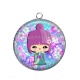 Pendentif Cabochon Argent - kokeshi