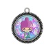 Pendentif Cabochon Argent - kokeshi