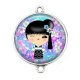 Connecteur Cabochon Argent - kokeshi