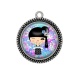 Pendentif Cabochon Argent - kokeshi