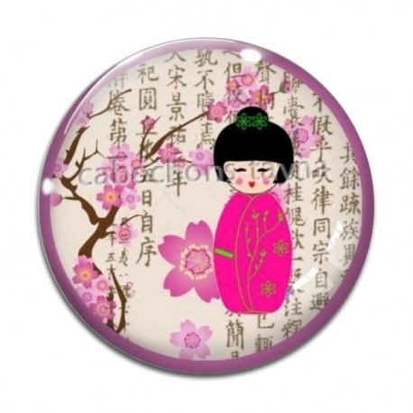 Cabochon Verre - kokeshi