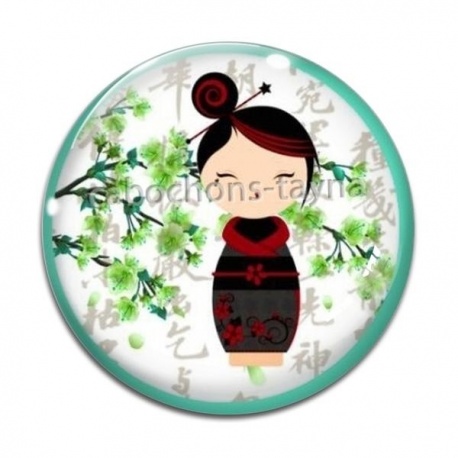 Cabochon Verre - kokeshi
