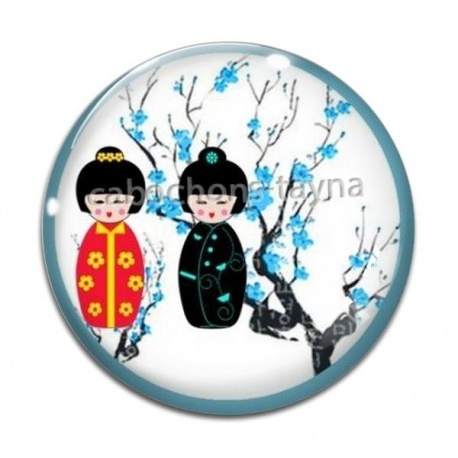 Cabochon Verre - kokeshi