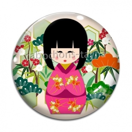 Cabochon Verre - kokeshi