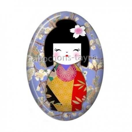 Cabochon Résine Ovale - kokeshi