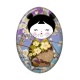 Cabochon Résine Ovale - kokeshi