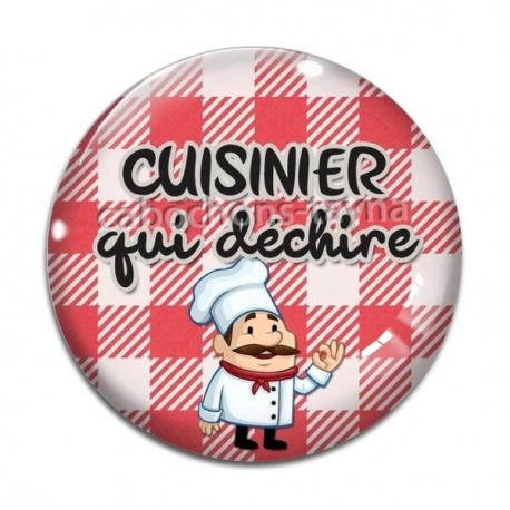 Cabochon Verre - cuisinier qui déchire