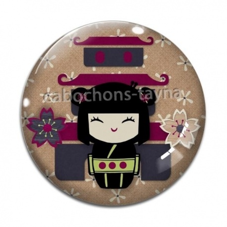 Cabochon Verre - kokeshi