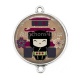 Connecteur Cabochon Argent - kokeshi