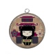 Pendentif Cabochon Argent - kokeshi