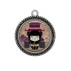 Pendentif Cabochon Argent - kokeshi
