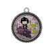 Pendentif Cabochon Argent - kokeshi