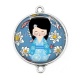 Connecteur Cabochon Argent - kokeshi