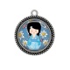 Pendentif Cabochon Argent - kokeshi