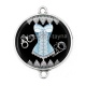 Connecteur Cabochon Argent - corsé