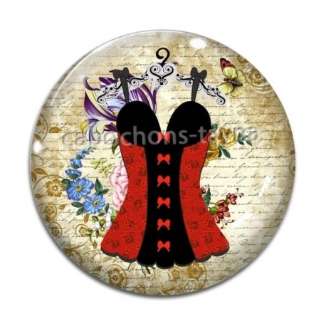 Cabochon Verre - corsé