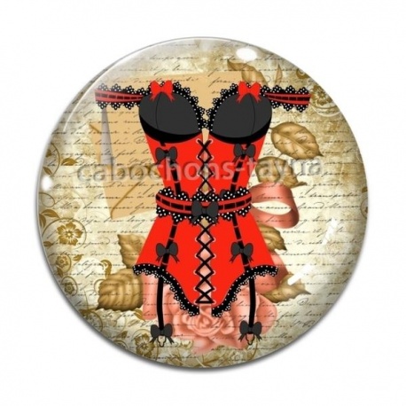 Cabochon Verre - corsé