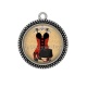 Pendentif Cabochon Argent - corsé