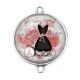 Connecteur Cabochon Argent - robe
